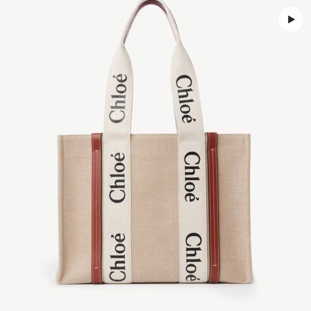 Chloe Beige and Brown Canvas Tote